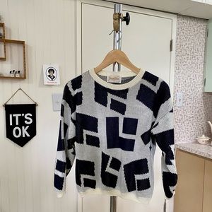 Vintage 80s Jantzen Cropped Geometric Sweater